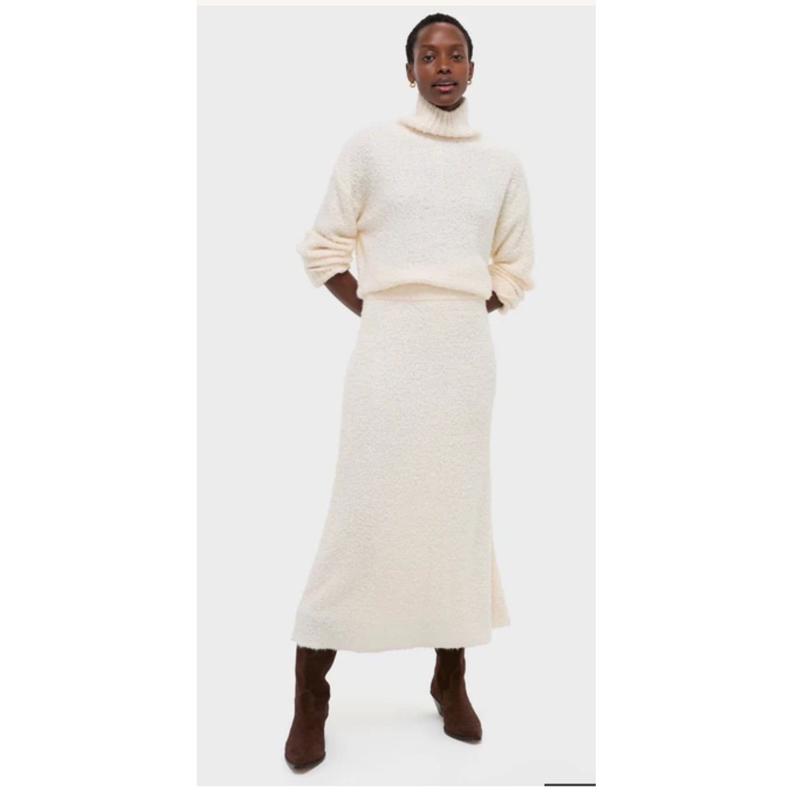 Tuckernuck Ivory Boucle Whilden Sweater And Lillia Skirt 2 Piece Set Small Nwt